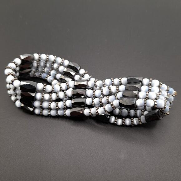 Tiger Eye Hematite Magnetic Wrap Bracelet, Silver Gray Beads, 35 Inches - Picture 8 of 10